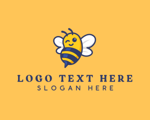Cute - Winking Cute Happy Bee logo design