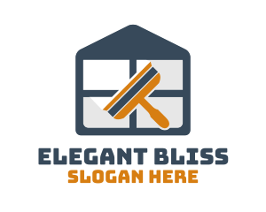 Home Cleaning - Clean House Squeegee Service logo design