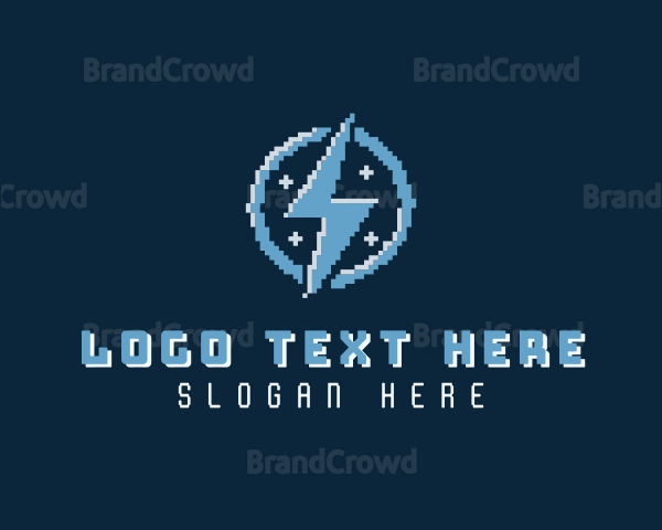 Lightning Bolt Pixel Logo