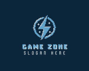 Lightning Bolt Pixel logo design