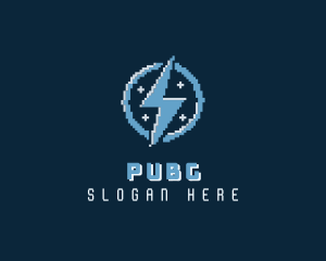 Pixel - Lightning Bolt Pixel logo design