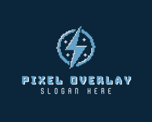 Lightning Bolt Pixel logo design