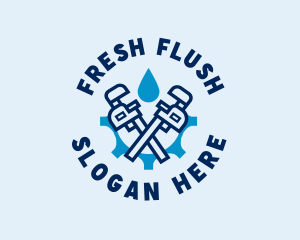 Toilet - Water Wrench Plumbing logo design