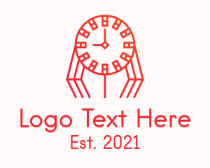 Timer - Orange Clock Tower logo design