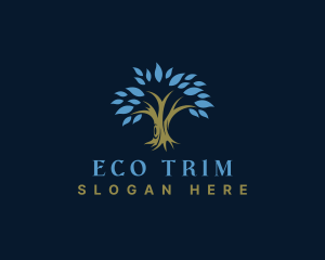 Eco Wellness Tree logo design