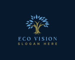 Eco Wellness Tree logo design