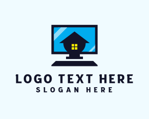 Work From Home - Home Personal Computer logo design