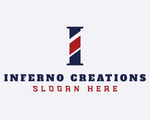 Barber Grooming Letter I logo design