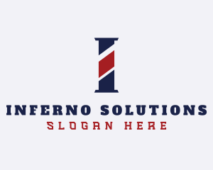 Barber Grooming Letter I logo design