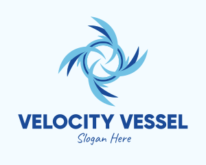 Blue Water Propeller  logo design