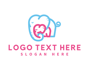 Child - Mother Daughter Elephant Care logo design
