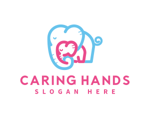 Mother Daughter Elephant Care logo design