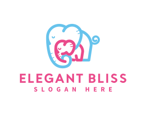 Babysit - Mother Daughter Elephant Care logo design