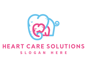 Mother Daughter Elephant Care logo design