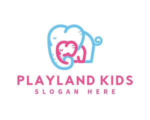 Mother Daughter Elephant Care logo design