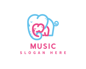 Babysit - Mother Daughter Elephant Care logo design