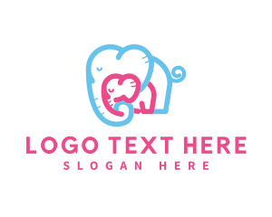 Elephant - Mother Daughter Elephant Care logo design