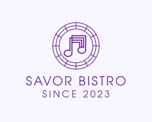 Playlist - Music Note Symphony logo design