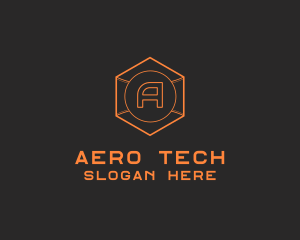 Tech Geometric Hexagon  logo design