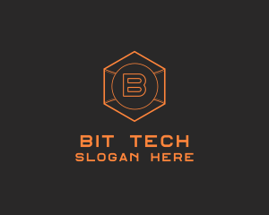 Tech Geometric Hexagon  logo design