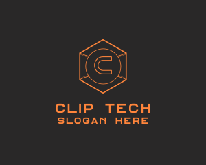 Tech Geometric Hexagon  logo design