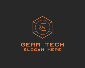 Tech Geometric Hexagon  logo design