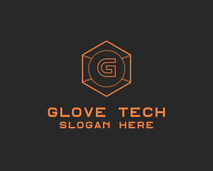 Tech Geometric Hexagon  logo design