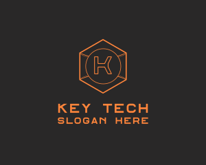 Tech Geometric Hexagon  logo design