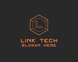 Tech Geometric Hexagon  logo design