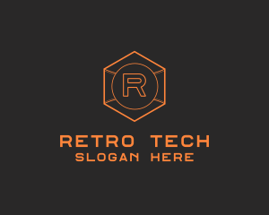 Tech Geometric Hexagon  logo design