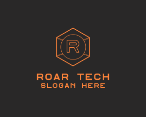 Tech Geometric Hexagon  logo design