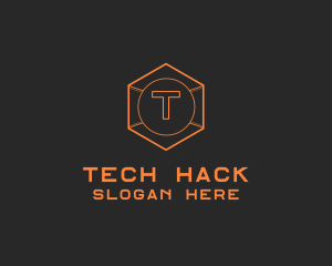 Tech Geometric Hexagon  logo design