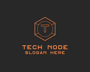 Tech Geometric Hexagon  logo design