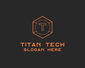 Tech Geometric Hexagon  logo design