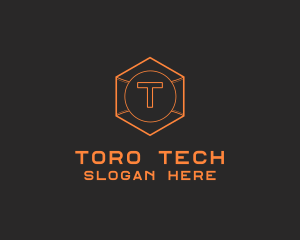 Tech Geometric Hexagon  logo design