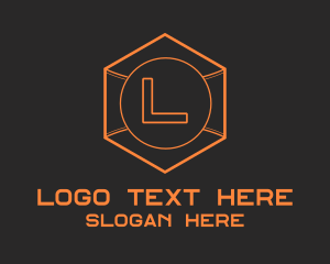Shooting - Orange Tech Geometric Lettermark logo design