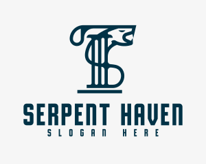 Legal Pillar Serpent logo design