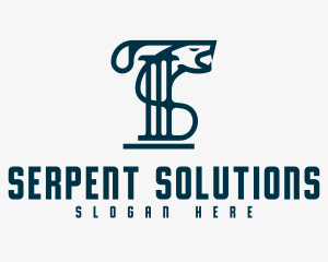 Legal Pillar Serpent logo design