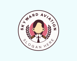 Female Aviation Pilot logo design