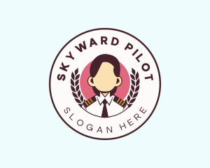 Female Aviation Pilot logo design