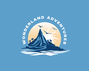 Tropical Mountain Island logo design