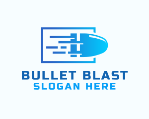 Ammunition - Blue Fast Bullet logo design