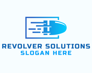 Revolver - Fast Bullet Gun logo design