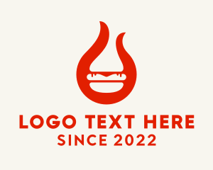Negative Space - Chili Flame Burger logo design