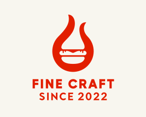 Chili Flame Burger  logo design