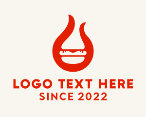 Foodie - Chili Flame Burger logo design