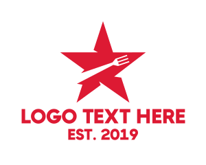 Red Star - Star Fork Diner logo design