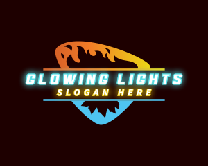 Lights - Neon HVAC Heating Cooling logo design