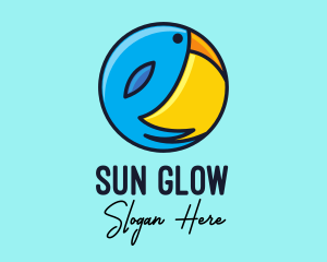 Round Toucan Sun Badge logo design