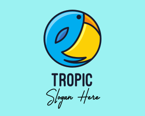 Round Toucan Sun Badge logo design